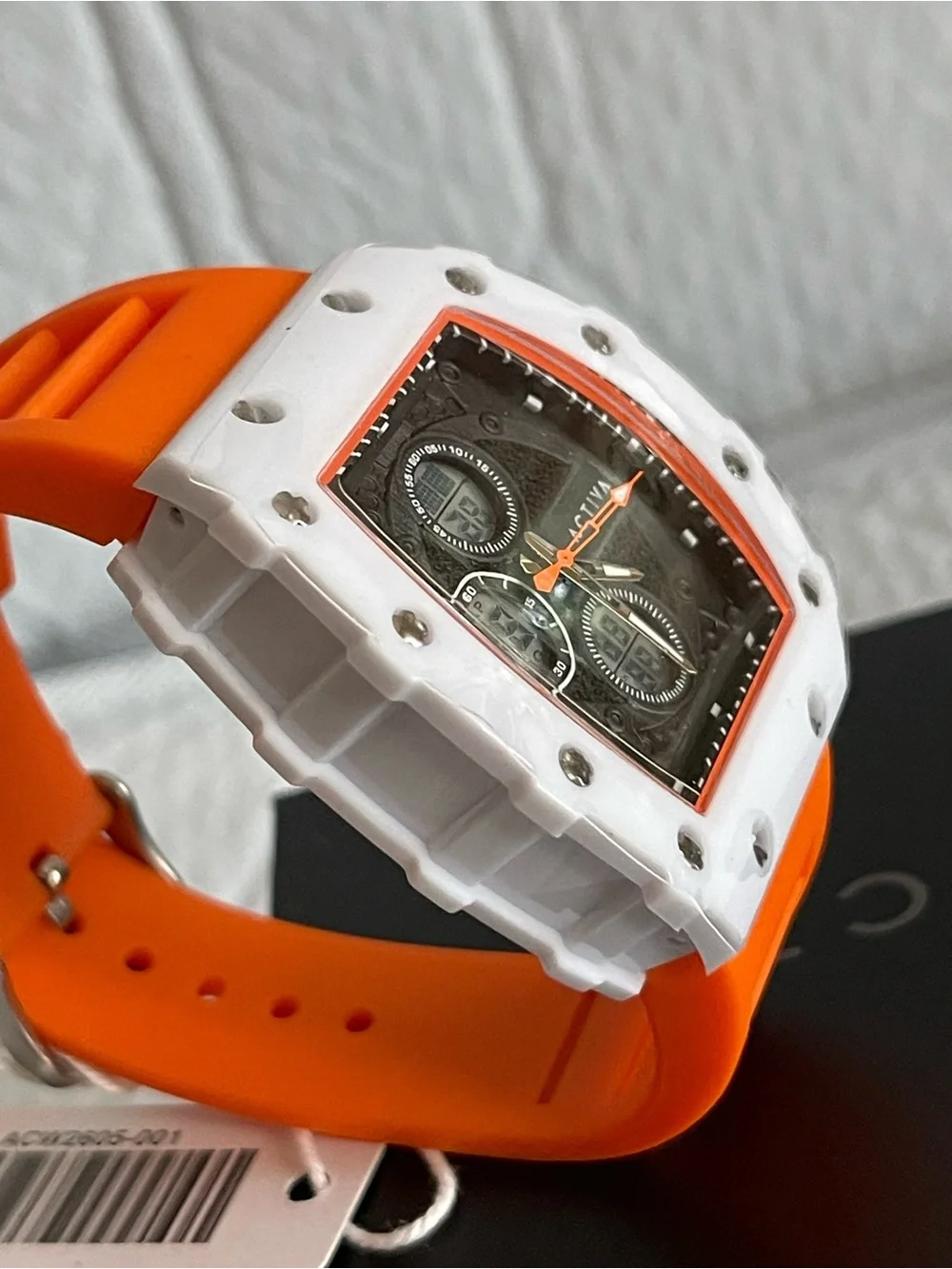 Activa X Invicta Digital Essentials Men's Watch - 42.8mm, Orange & white, new